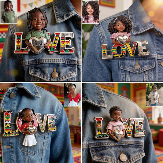 Stolzer Juneteenth - Personalisierte Kinder 3D Prägeemaille-Nadel