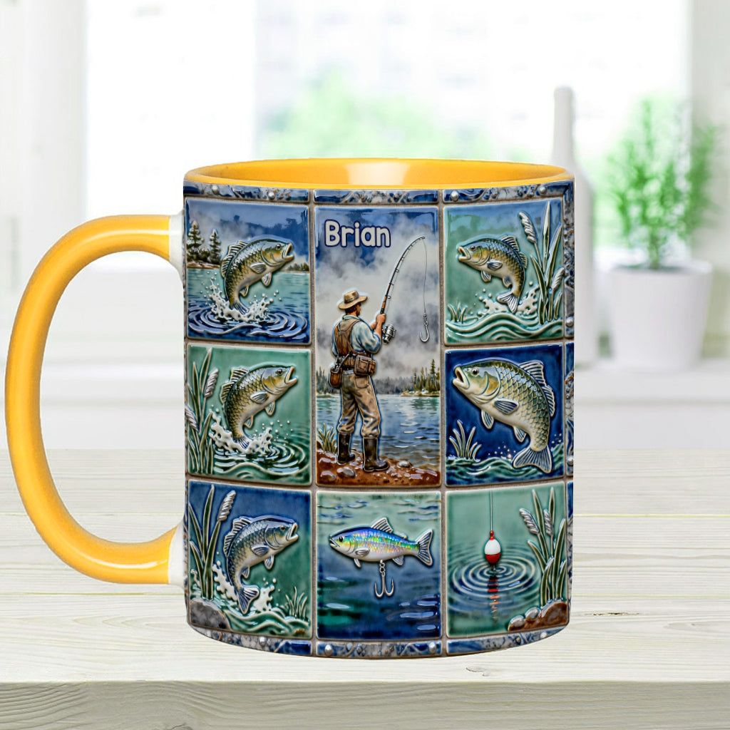 Love Fishing - Personalized Fishing Accent Mug
