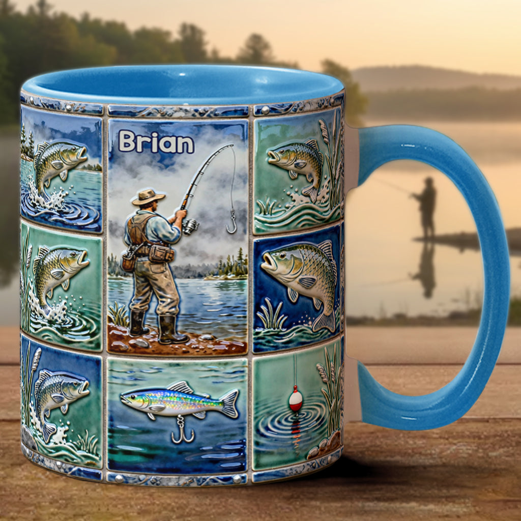 Love Fishing - Personalized Fishing Accent Mug