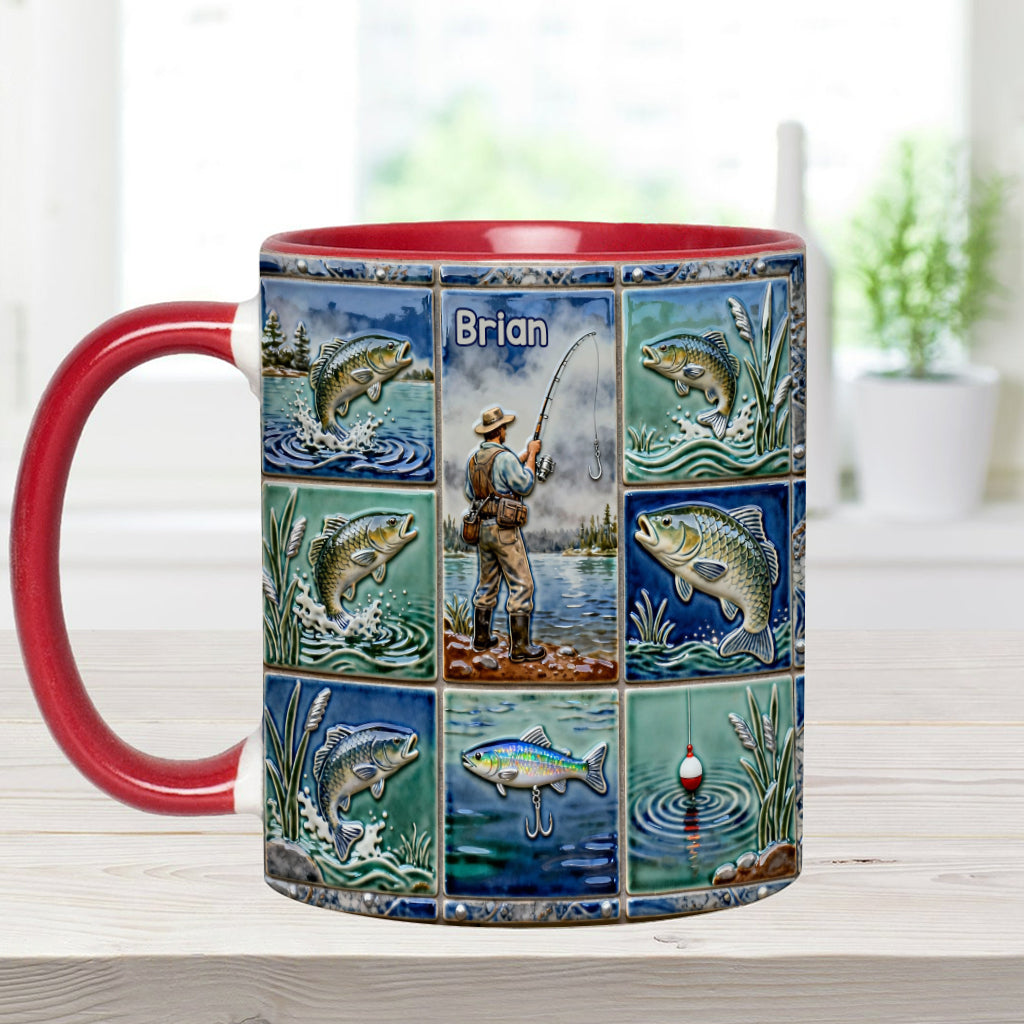 Love Fishing - Personalized Fishing Accent Mug