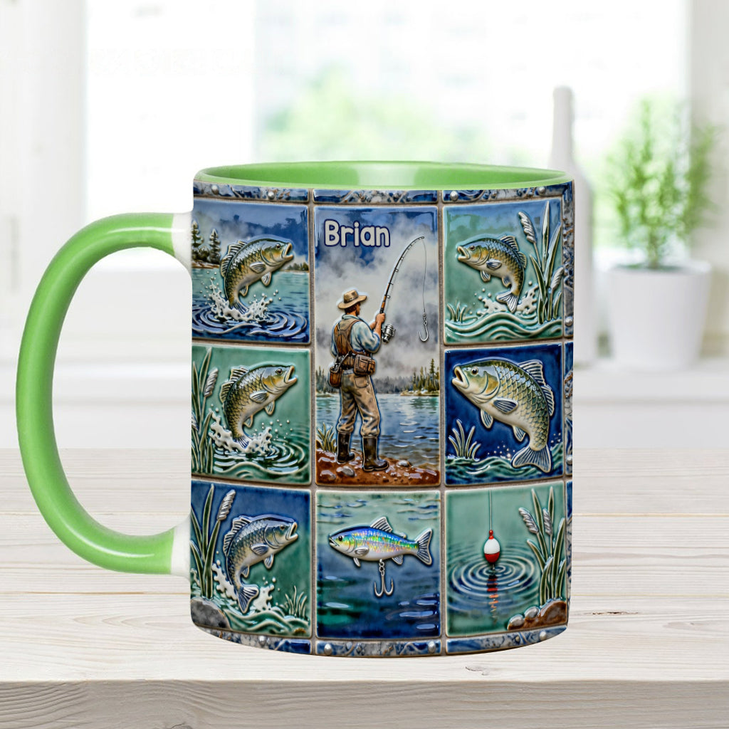 Love Fishing - Personalized Fishing Accent Mug