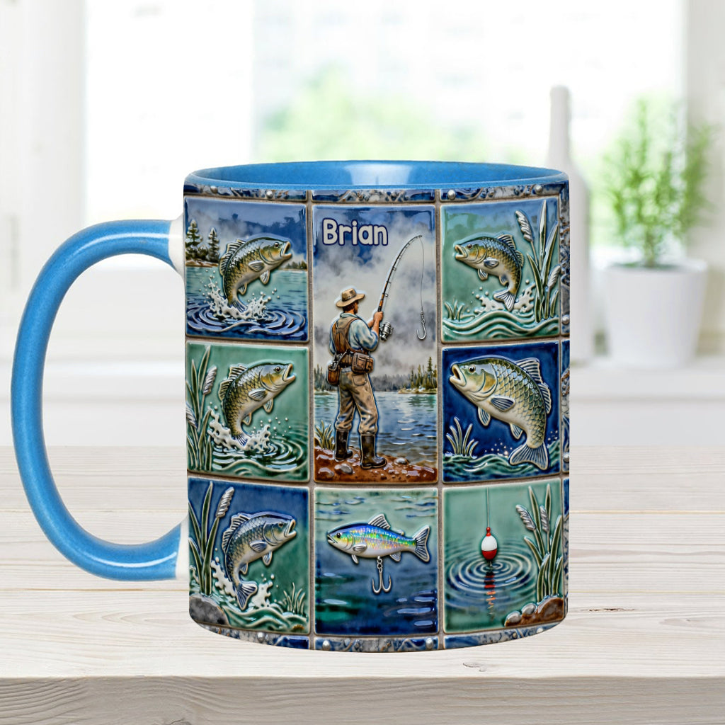 Love Fishing - Personalized Fishing Accent Mug