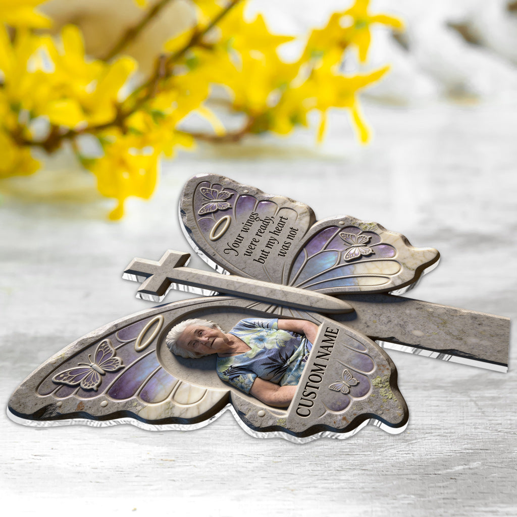 Your Wings Were Ready - Personalized Memorial Acrylic Garden Sign/ Acrylic Plaque Sign