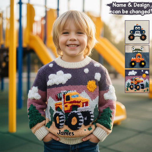 Love Truck - Personalized Kid Ugly Sweater