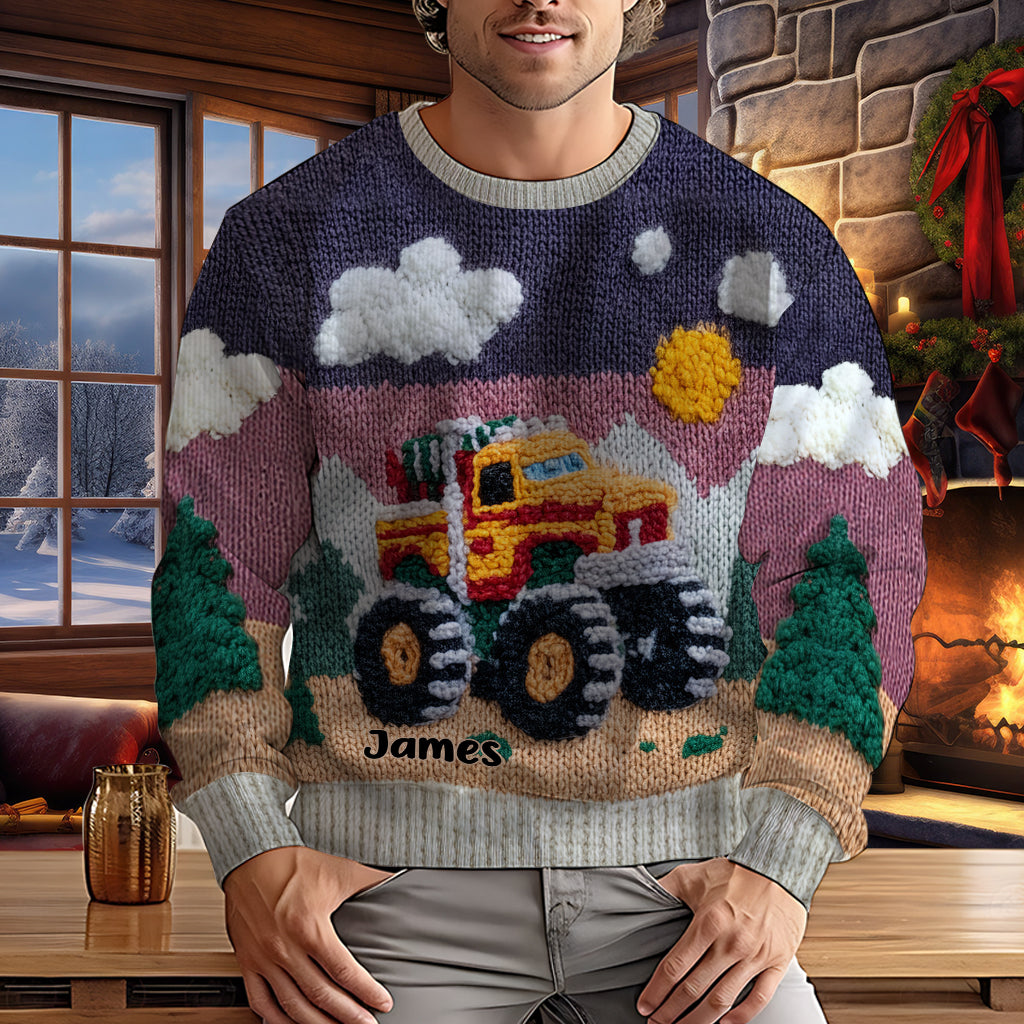 Love Truck - Personalized Kid Ugly Sweater