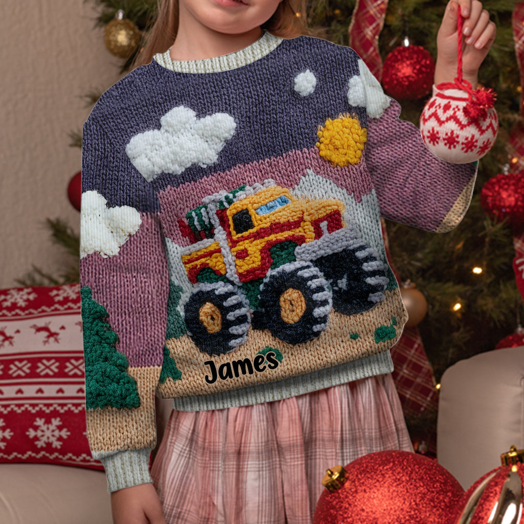 Love Truck - Personalized Kid Ugly Sweater