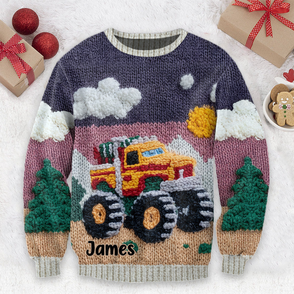 Love Truck - Personalized Kid Ugly Sweater