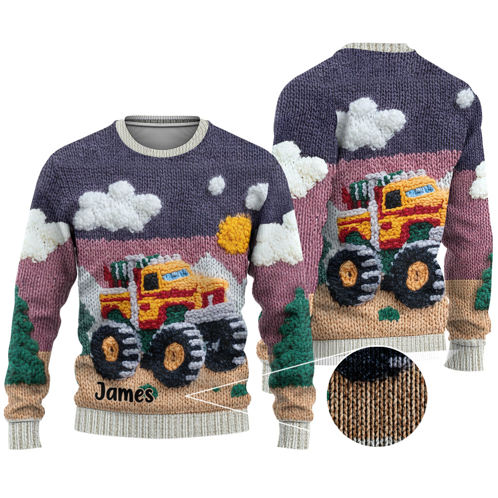 Love Truck - Personalized Kid Ugly Sweater