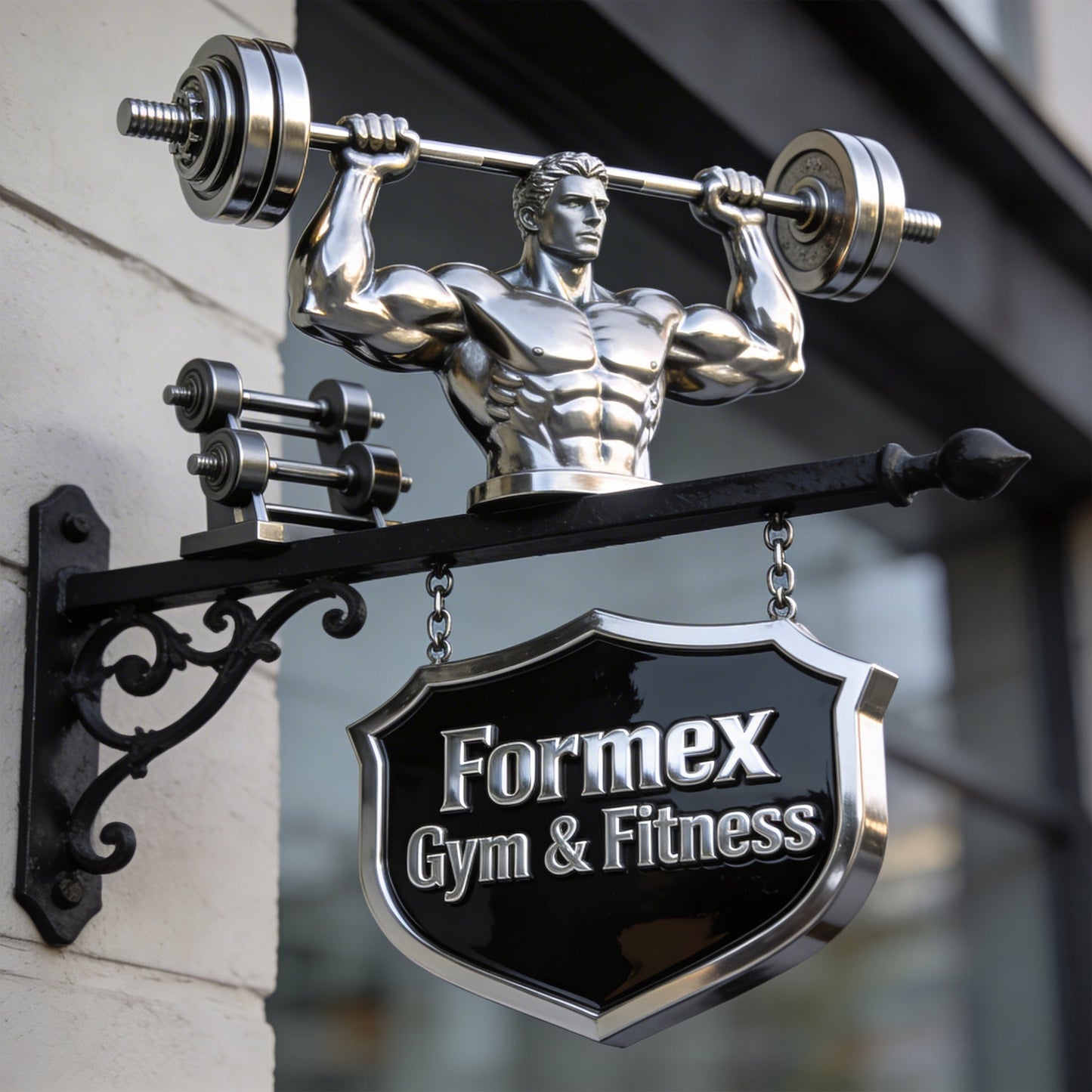 Ohne Fleiß kein Preis – Personalisiertes Fitness-Wandschild aus Holz