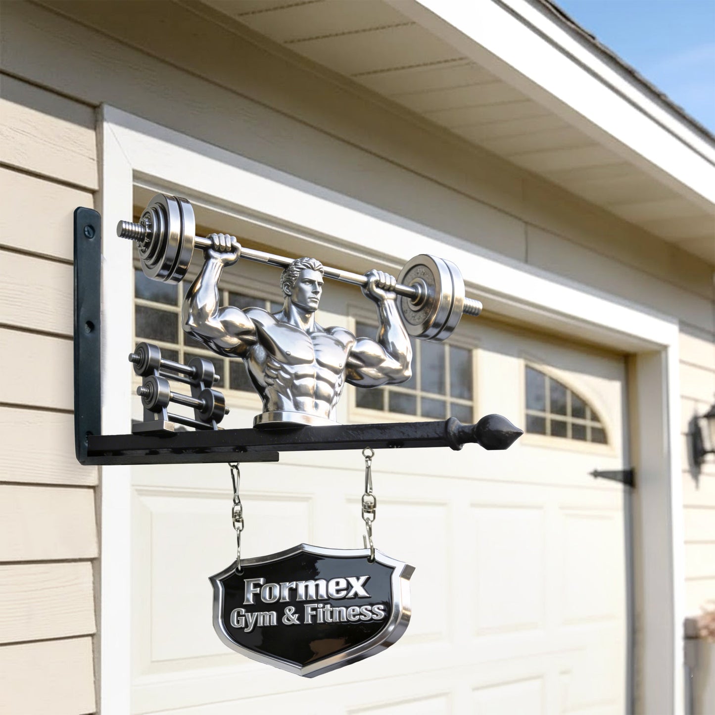 Ohne Fleiß kein Preis – Personalisiertes Fitness-Wandschild aus Holz