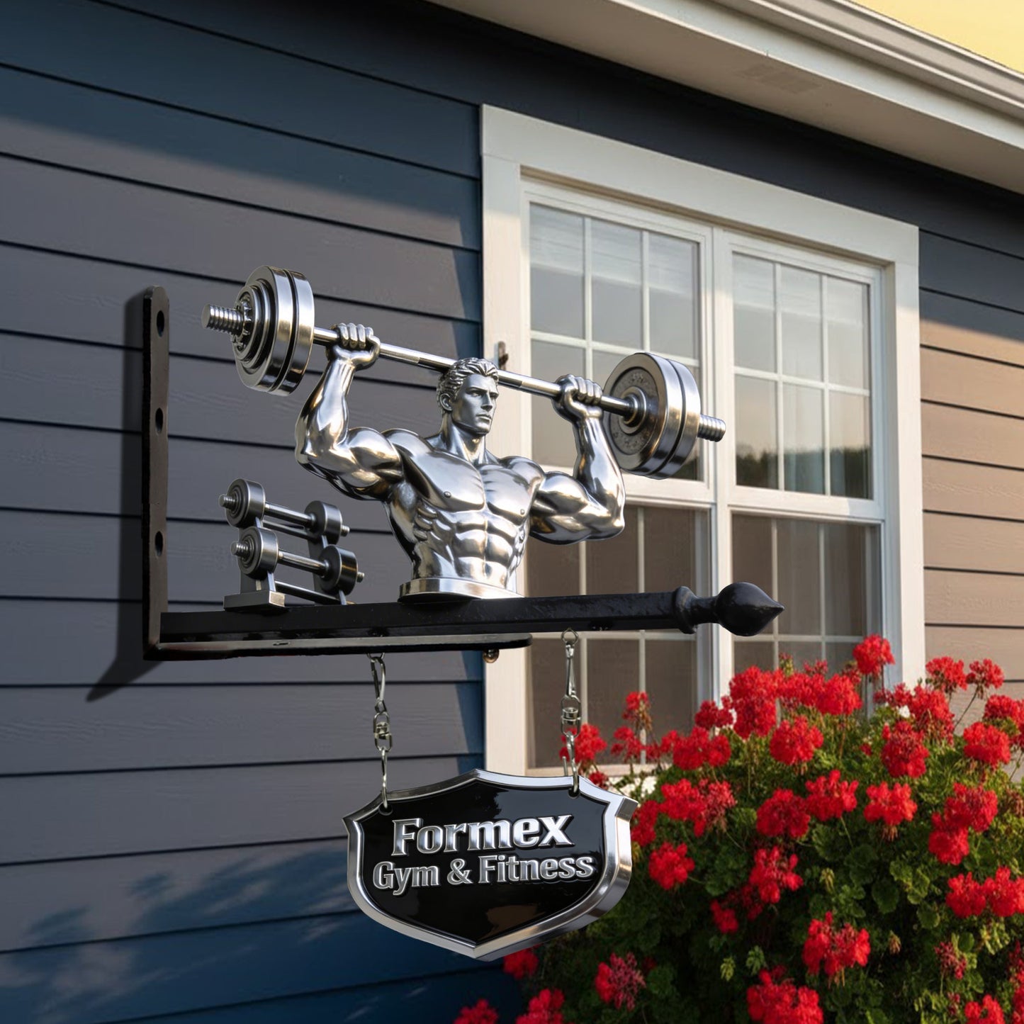 Ohne Fleiß kein Preis – Personalisiertes Fitness-Wandschild aus Holz