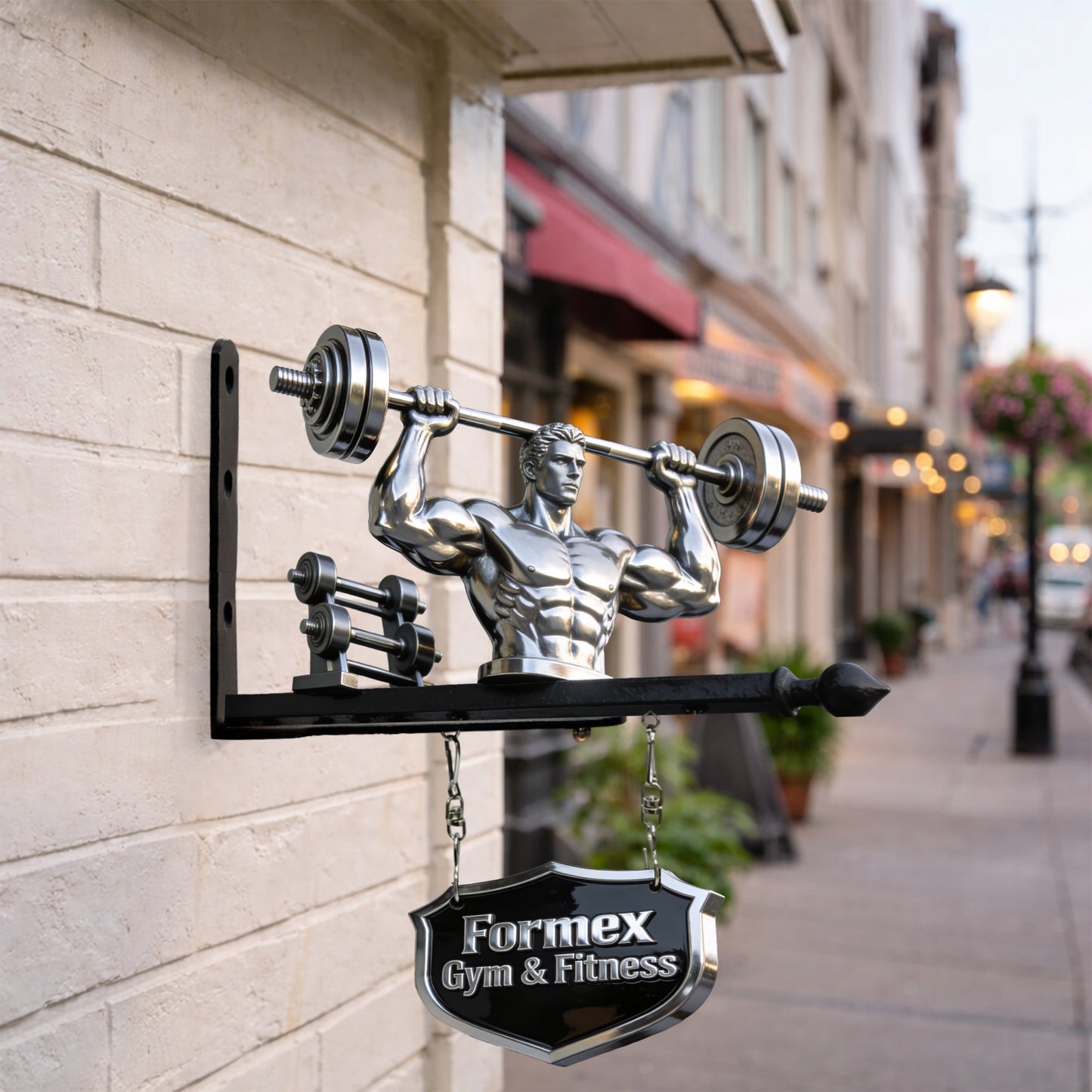 Ohne Fleiß kein Preis – Personalisiertes Fitness-Wandschild aus Holz