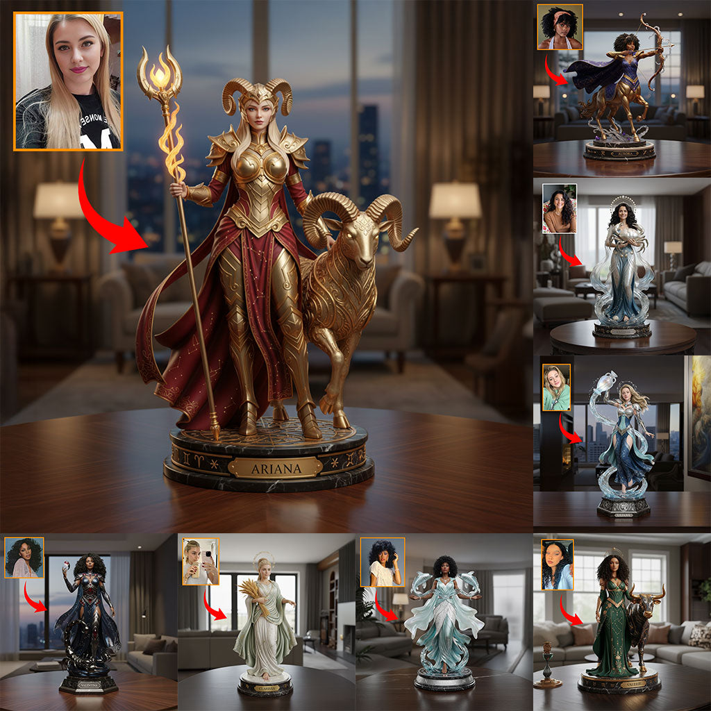 Figurine personnalisée du signe du zodiaque, cadeau astrologique - Plaque acrylique personnalisée avec horoscope et forme personnalisée