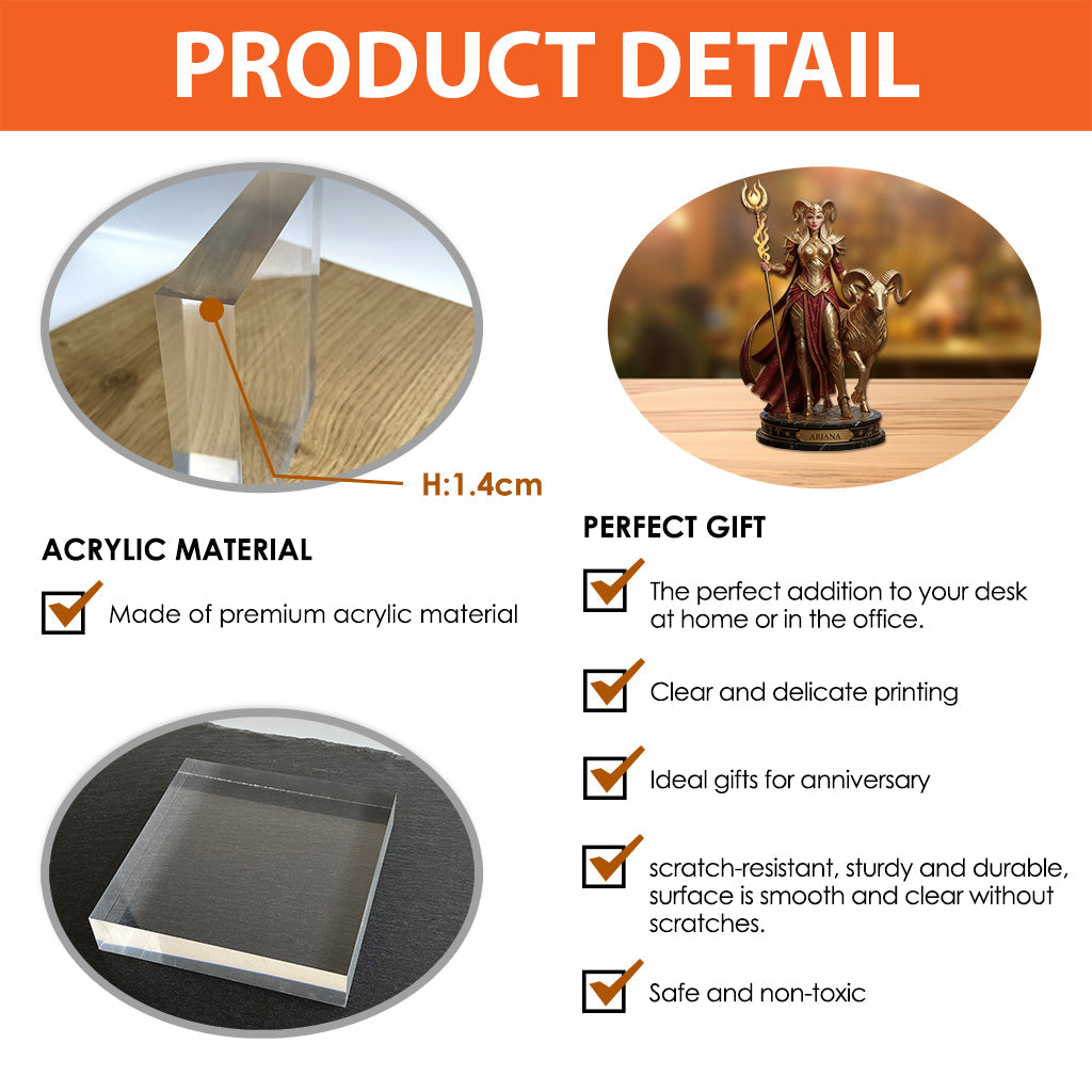 Figurine personnalisée du signe du zodiaque, cadeau astrologique - Plaque acrylique personnalisée avec horoscope et forme personnalisée