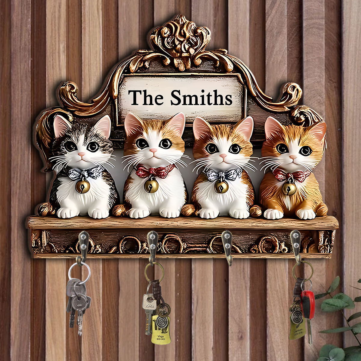 Welcome Home - Personalized Cat Custom Shaped Hanging Rack