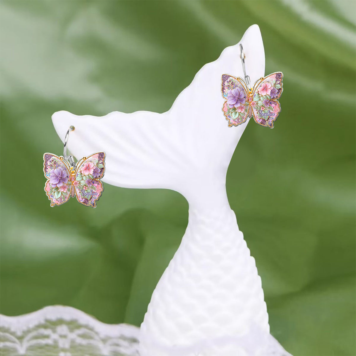 Love Butterfly - Personalized Butterfly Earrings
