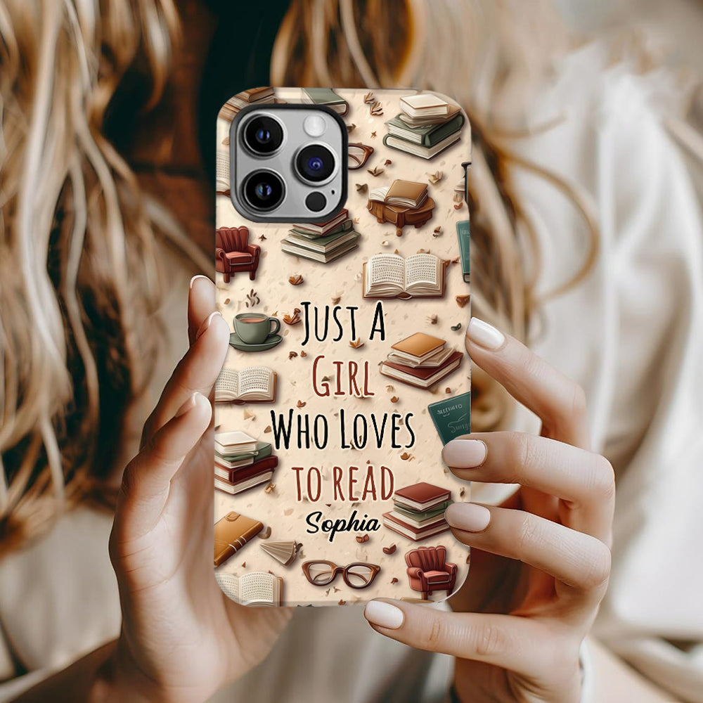 Just a Girl who Loves to Read - Personalized Book Full Print Phone Case