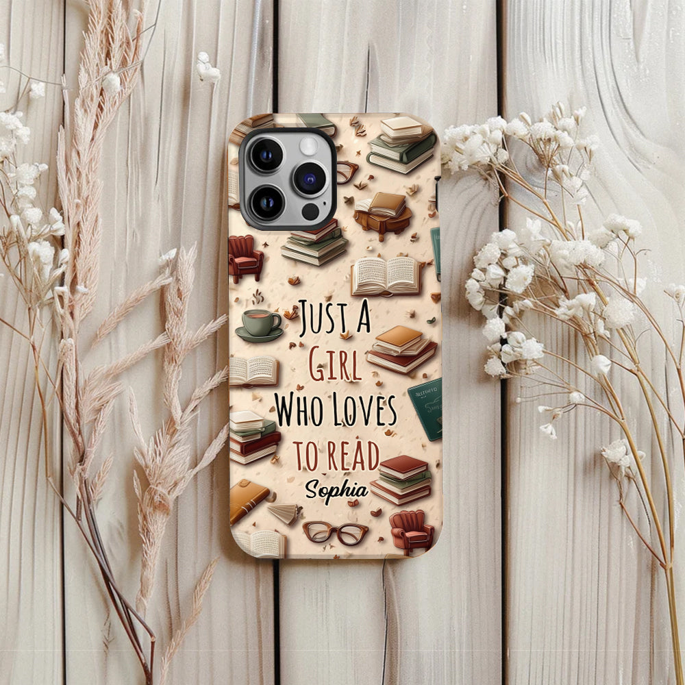 Just a Girl who Loves to Read - Personalized Book Full Print Phone Case