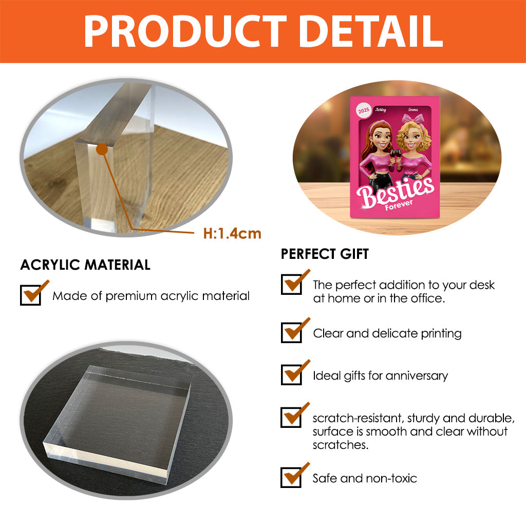 Partners In Crime - Personalized Bestie Custom Shaped Acrylic Plaque