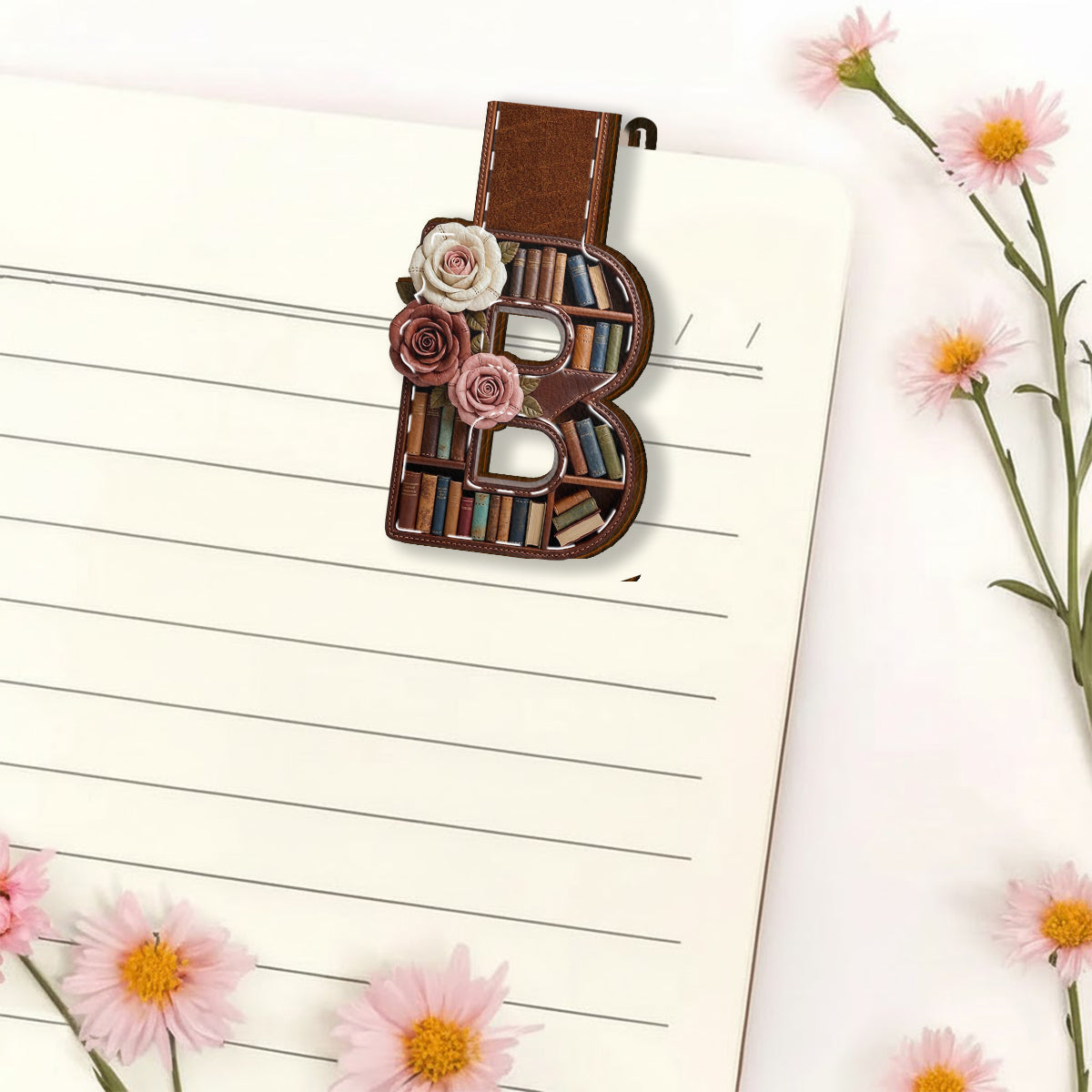 Initial Name Letter Perfect Gift For Book Lovers - Personalized Book Shaped Magnetic Bookmark