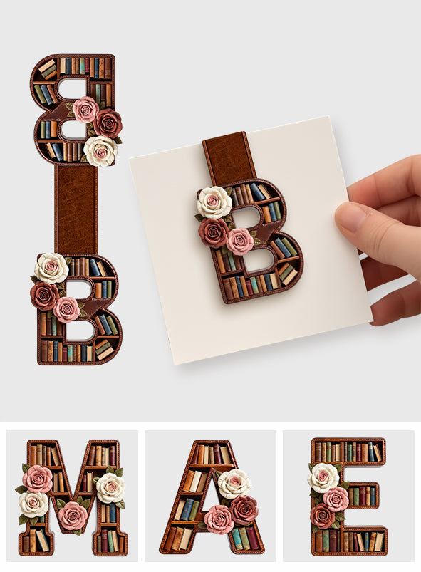 Initial Name Letter Perfect Gift For Book Lovers - Personalized Book Shaped Magnetic Bookmark