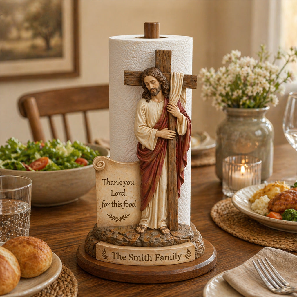 Danke, Herr, für dieses Essen - Personalisierter Christlicher Küchenrollenhalter