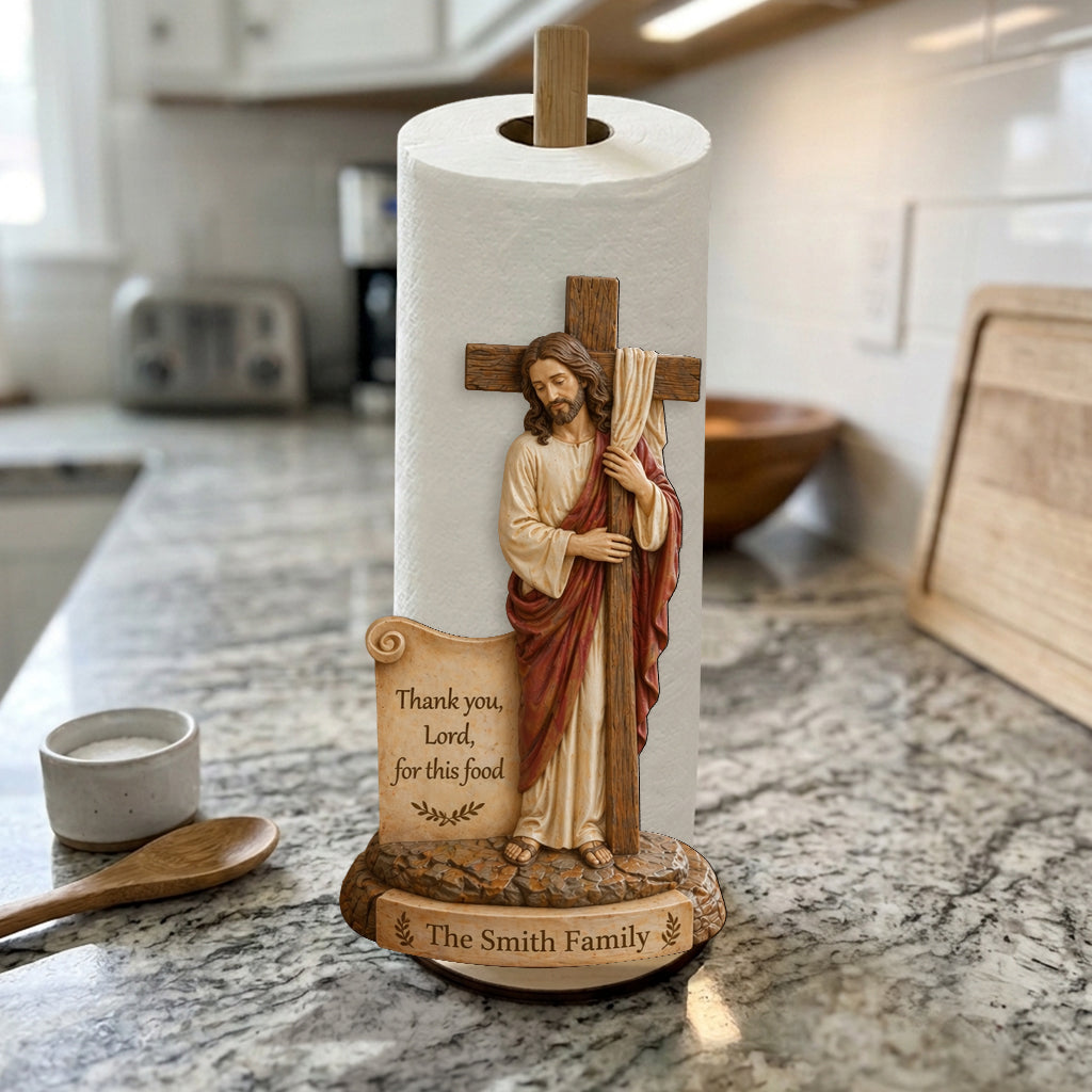Danke, Herr, für dieses Essen - Personalisierter Christlicher Küchenrollenhalter