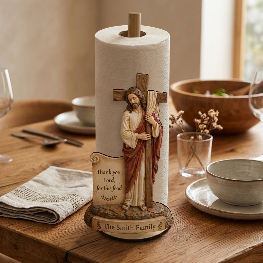 Danke, Herr, für dieses Essen - Personalisierter Christlicher Küchenrollenhalter