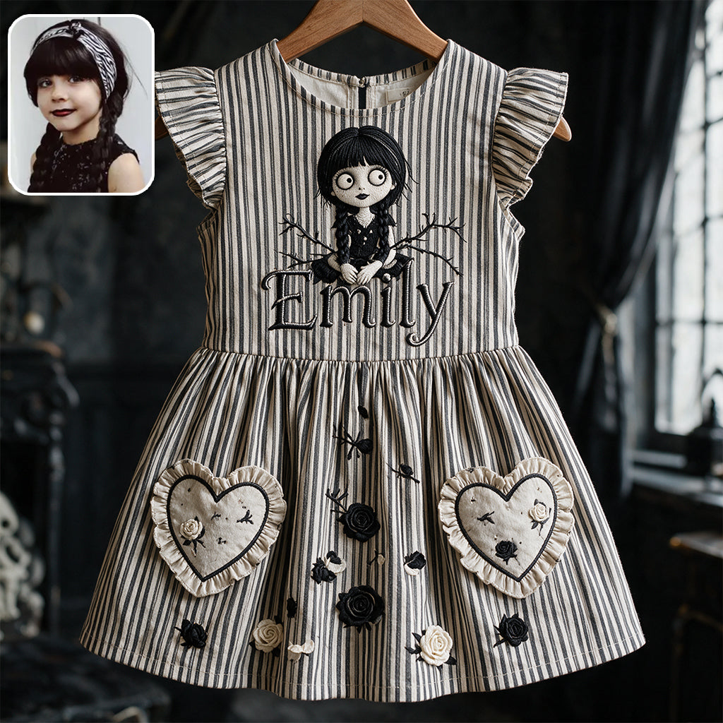 Special Halloween Theme Dress For Girls/ Daughters/ Granddaughterers... - Personalized Kid Kid Ruffle Sleeve Dress