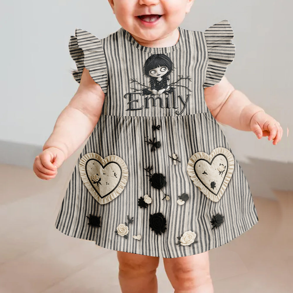 Special Halloween Theme Dress For Girls/ Daughters/ Granddaughterers... - Personalized Kid Kid Ruffle Sleeve Dress