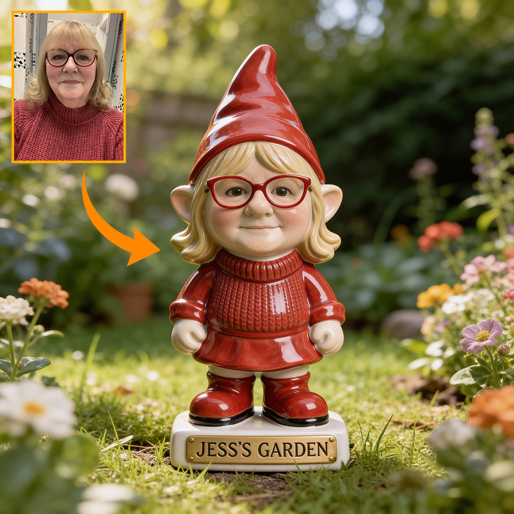 Custom Gnome From Any Photo - Personalized Gardening Acrylic Garden Sign/ Acrylic Plaque Sign