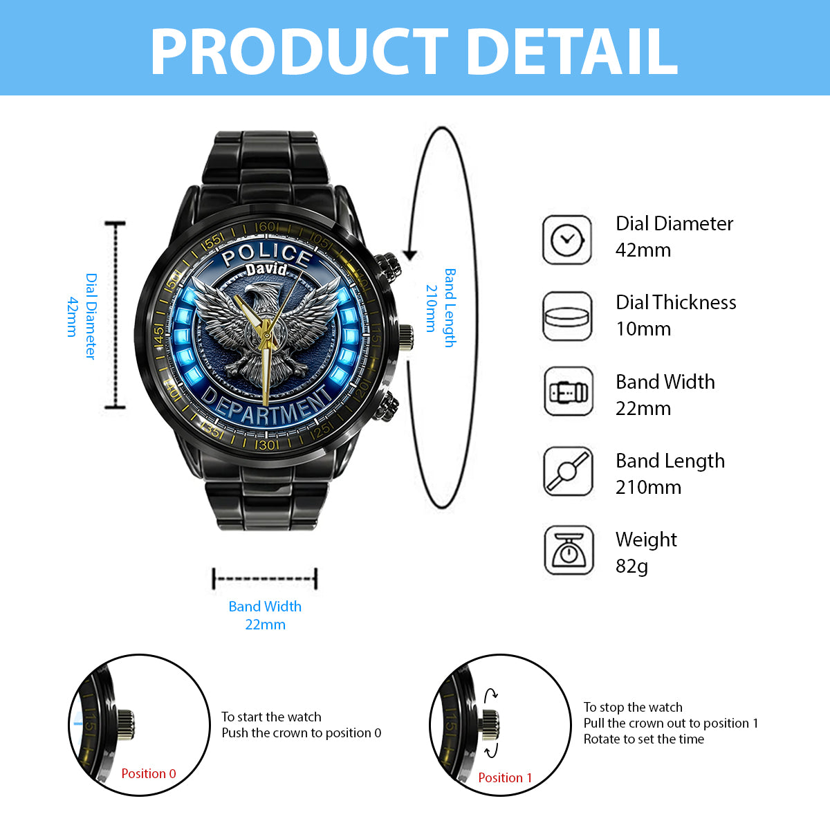 Police Department - Personalized Police Officer Hand Watch