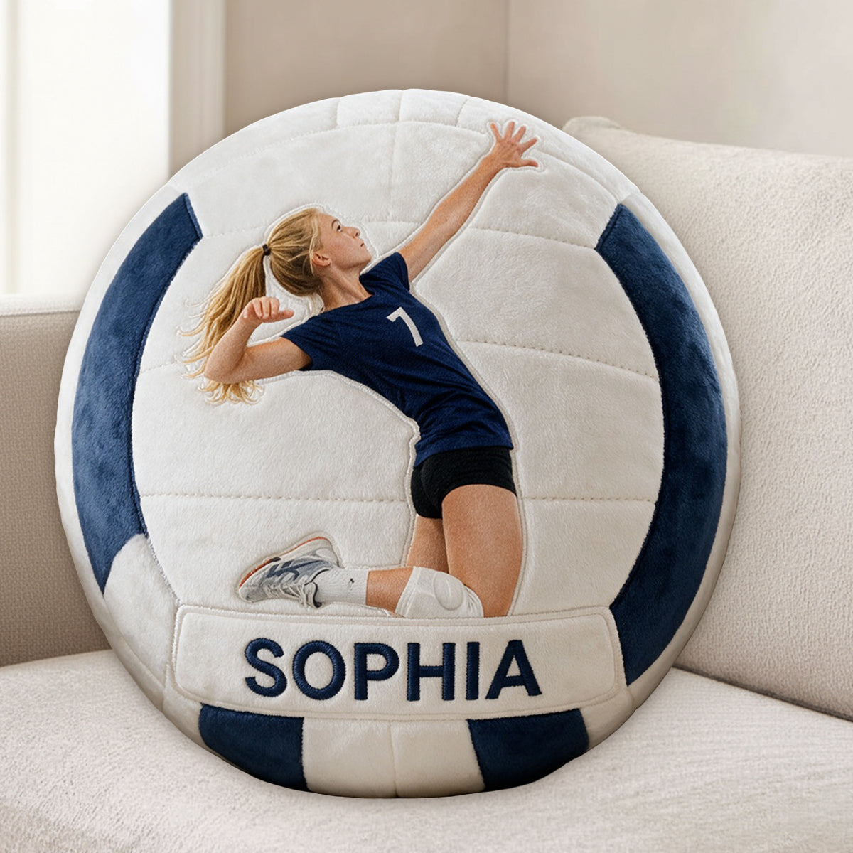Jeder Sport, Jedes Foto - Personalisierte Fußball Premium Kunstfellkissen