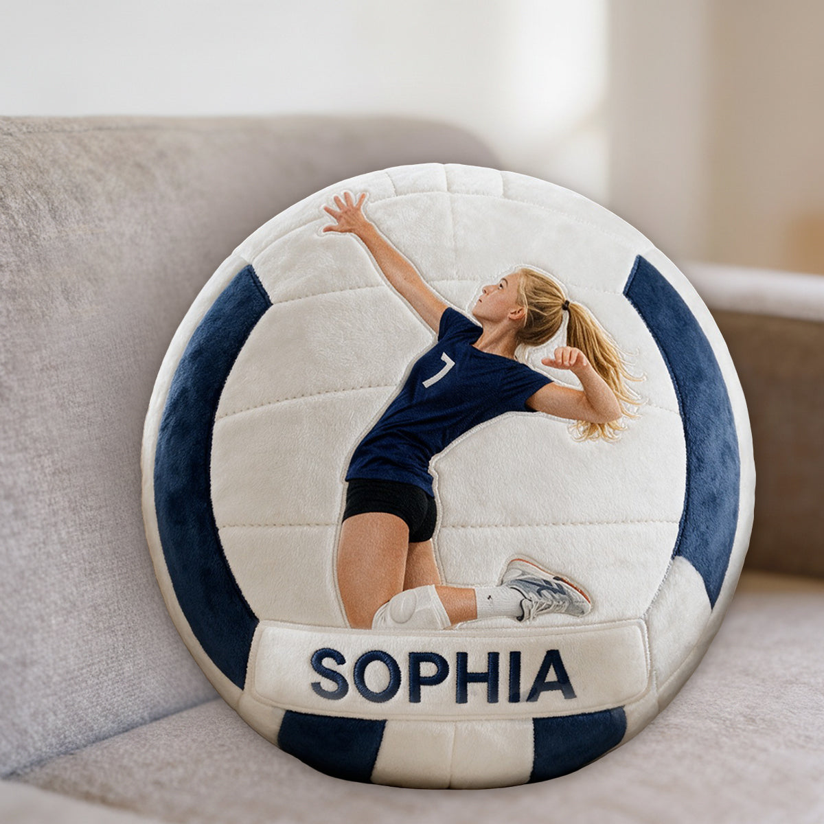 Jeder Sport, Jedes Foto - Personalisierte Fußball Premium Kunstfellkissen