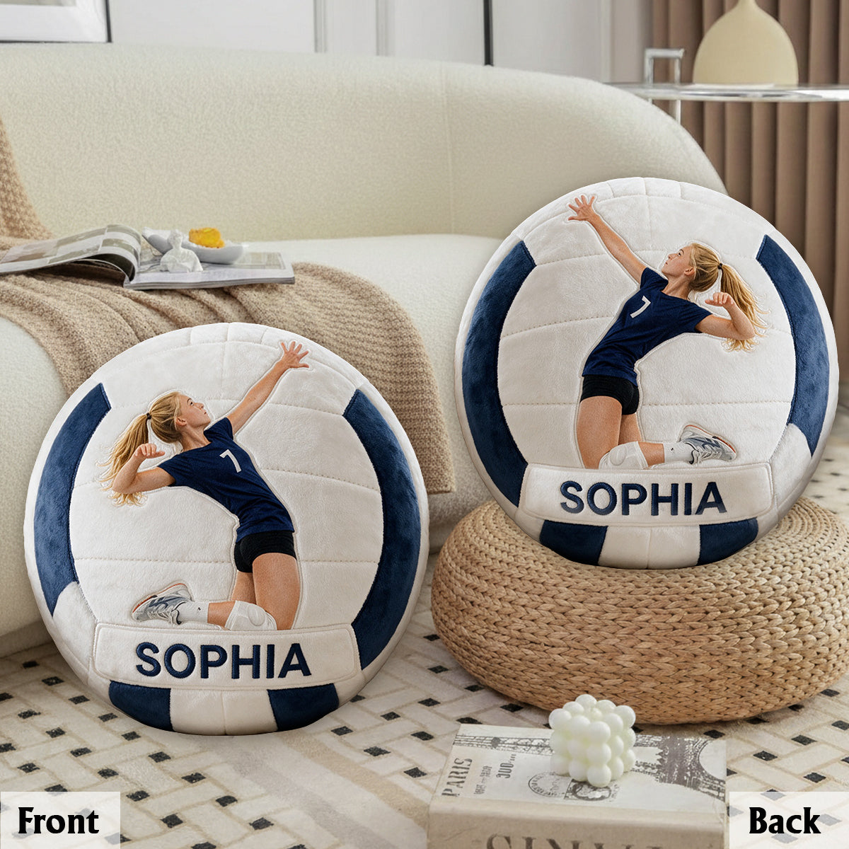 Jeder Sport, Jedes Foto - Personalisierte Fußball Premium Kunstfellkissen