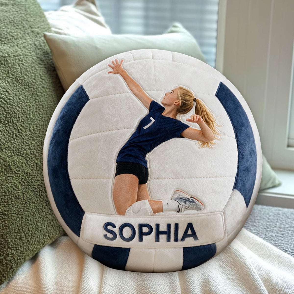 Jeder Sport, Jedes Foto - Personalisierte Fußball Premium Kunstfellkissen