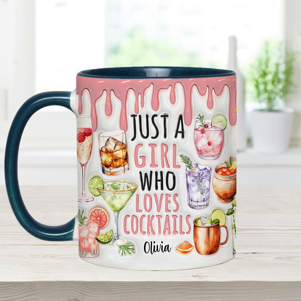 Just A Girl Who Loves Cocktails - Personalized Cocktail Accent Mug