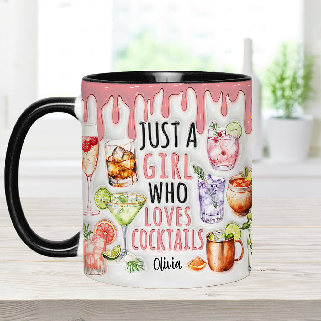 Just A Girl Who Loves Cocktails - Personalized Cocktail Accent Mug
