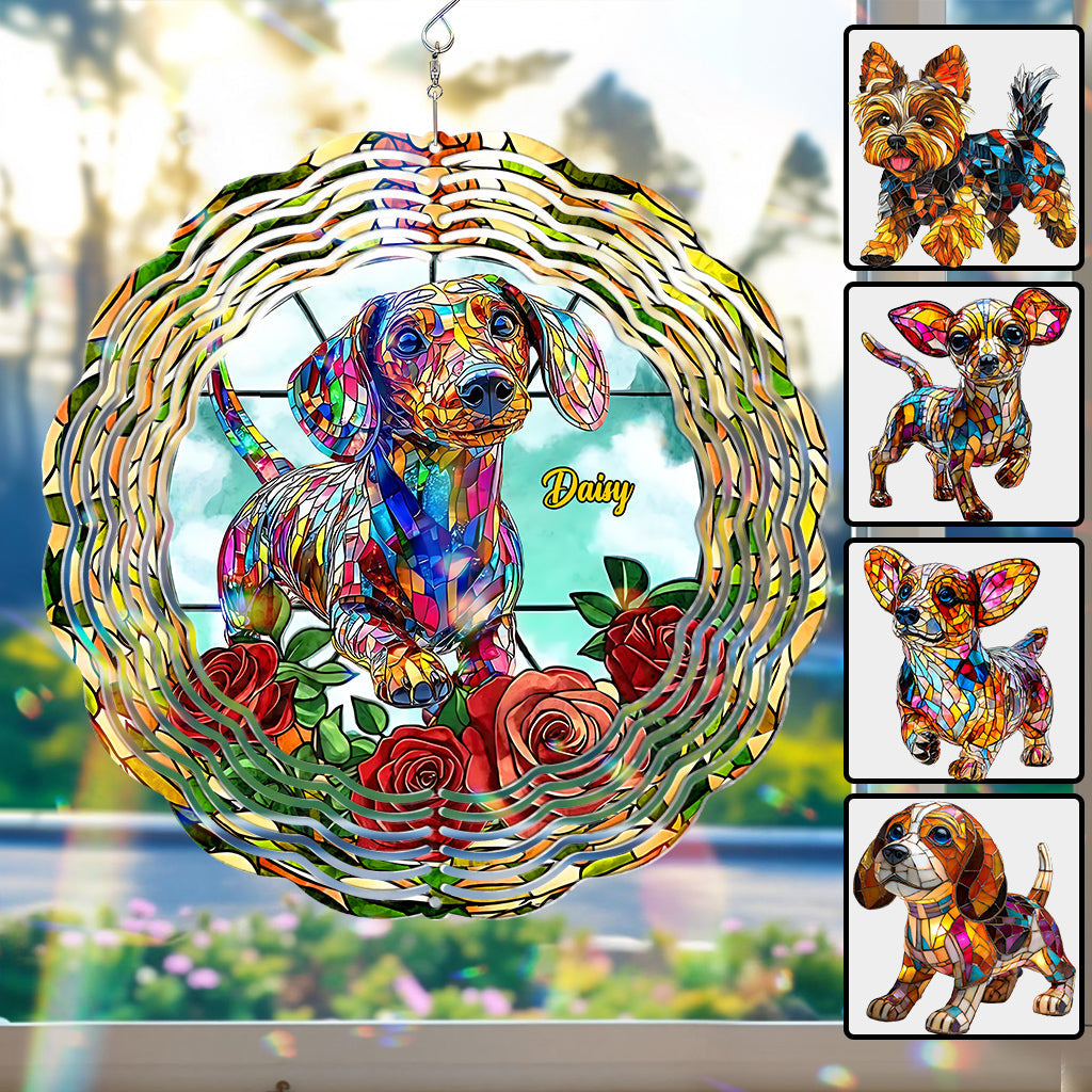 Love Dachshund - Personalized Dachshund Wind Spinner