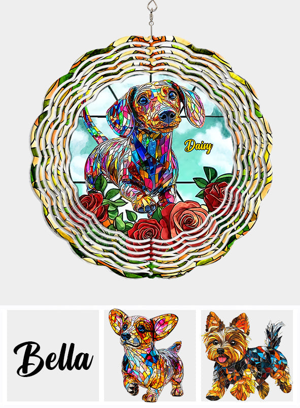 Love Dachshund - Personalized Dachshund Wind Spinner