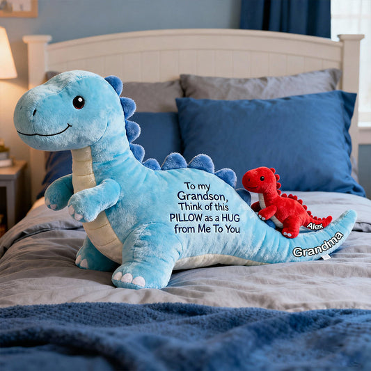 To my Grandson - Personalized Kid Faux Fur Shaped Pillow