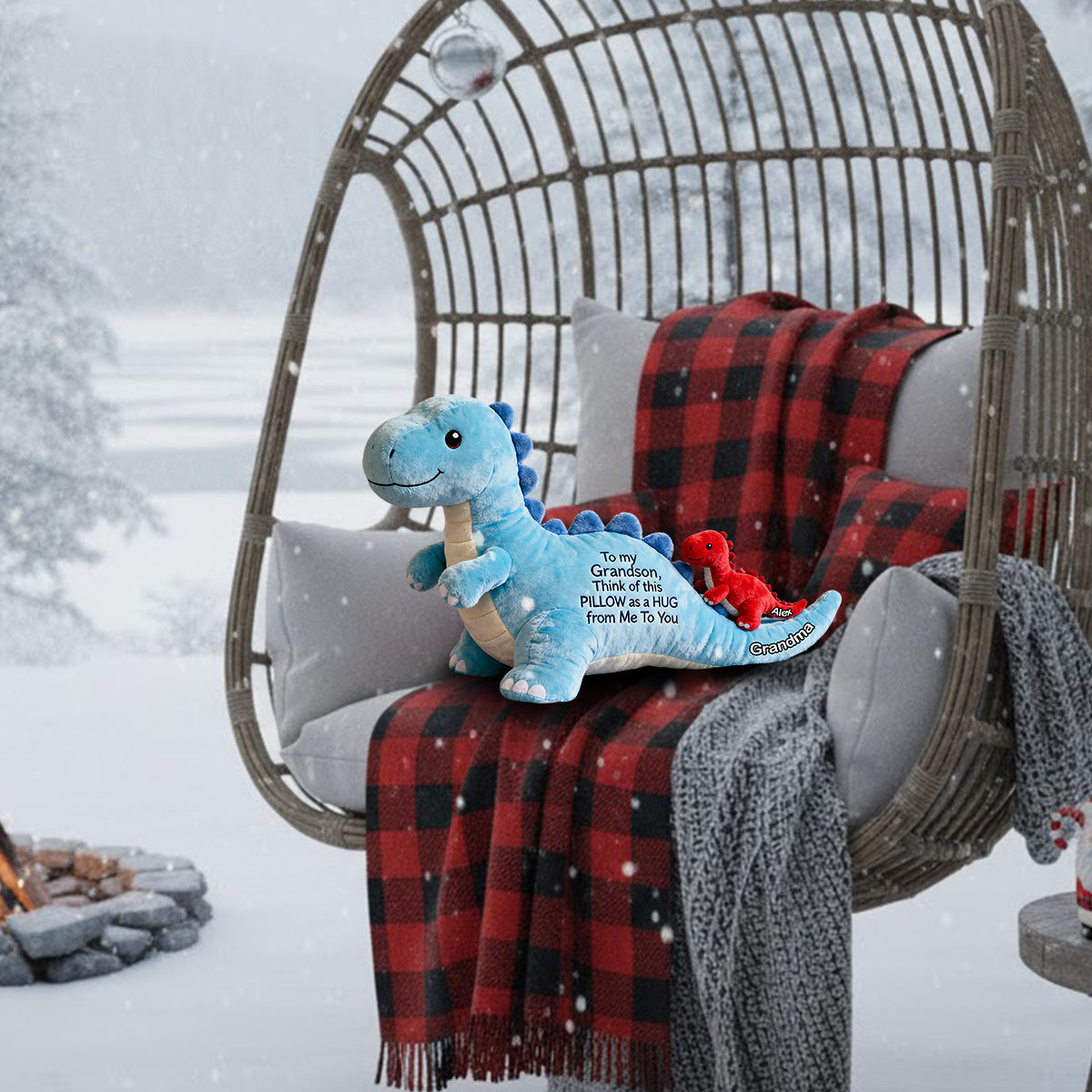 To my Grandson - Personalized Kid Faux Fur Shaped Pillow