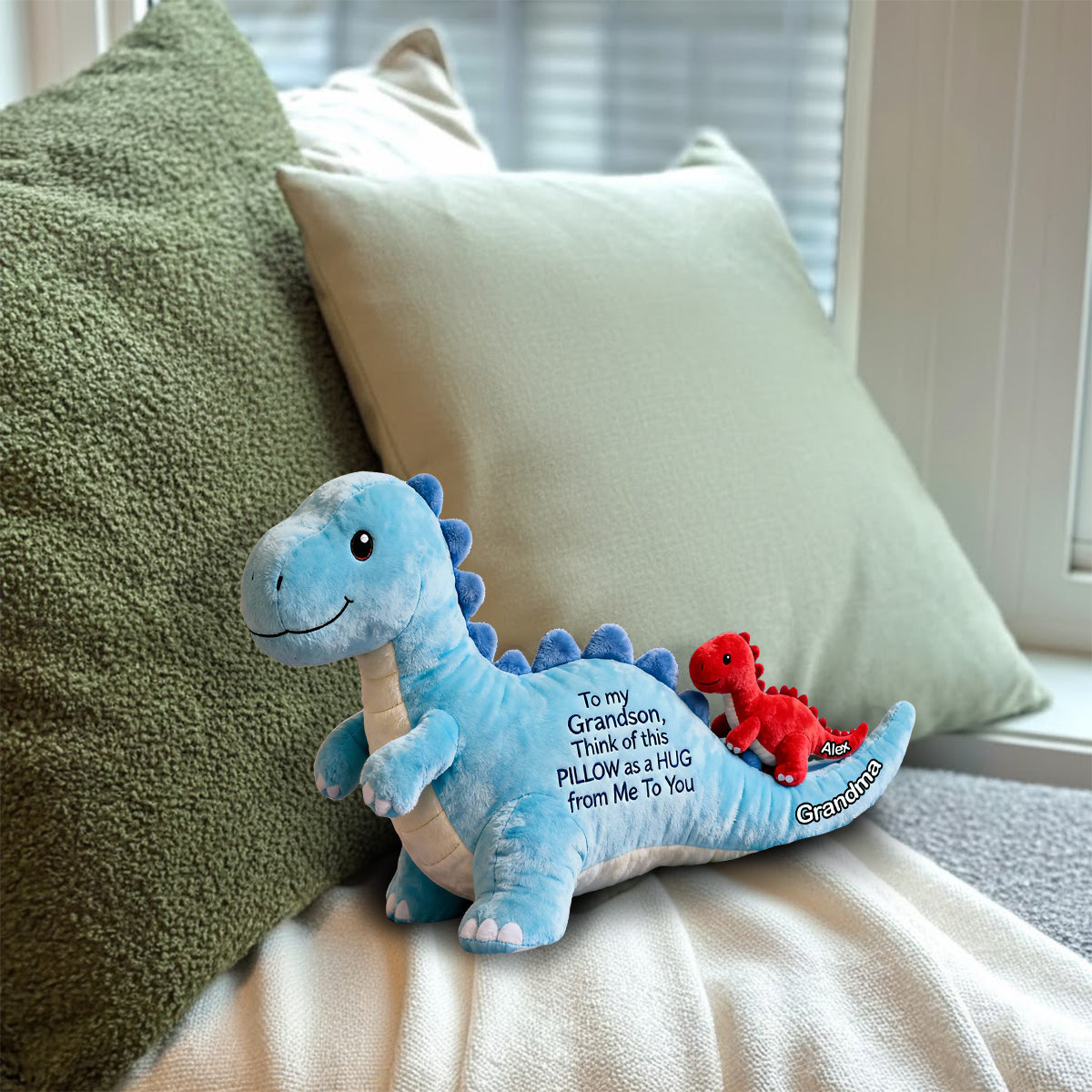 To my Grandson - Personalized Kid Faux Fur Shaped Pillow