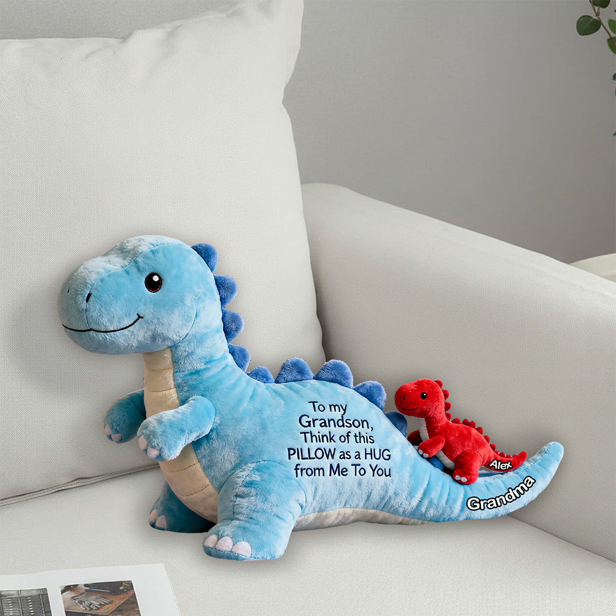 To my Grandson - Personalized Kid Faux Fur Shaped Pillow