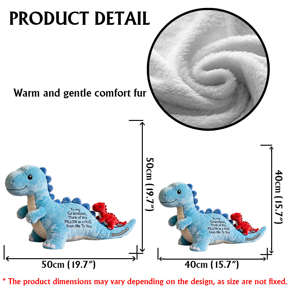 To my Grandson - Personalized Kid Faux Fur Shaped Pillow