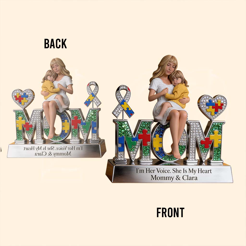 Autism Mom - Personalized Autism Awareness Custom Shaped Acrylic Plaque