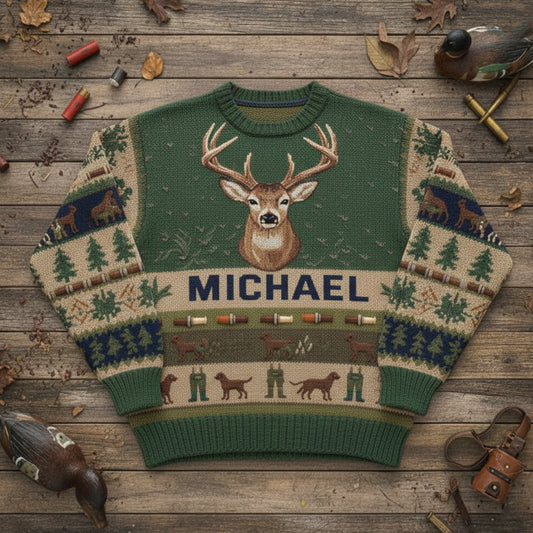 Love Hunting Season - Personalized Hunting Ugly Sweater