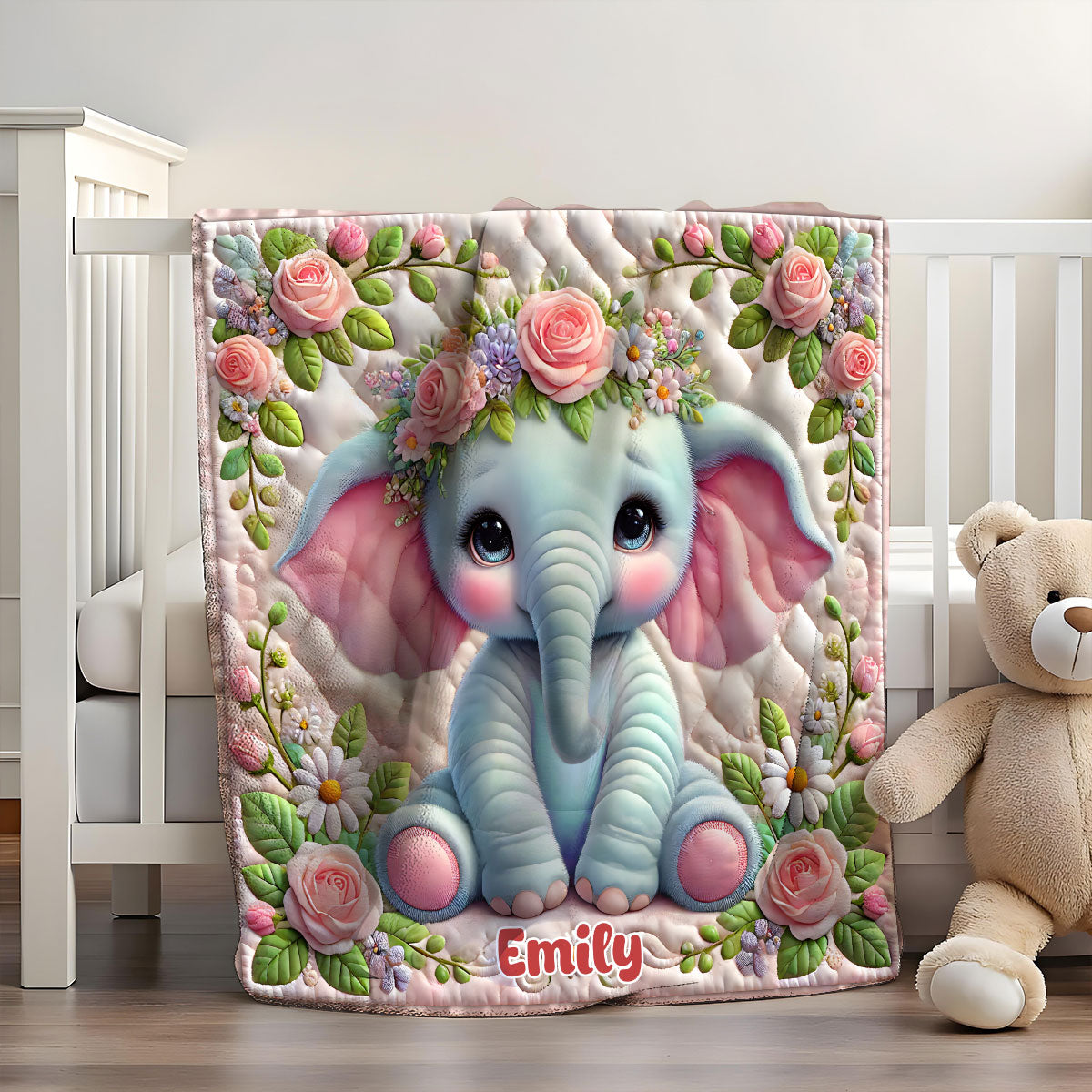 Adorable éléphant - Couverture personnalisée éléphant