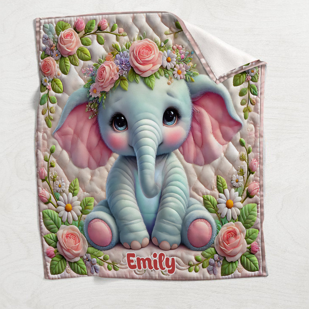 Adorable éléphant - Couverture personnalisée éléphant