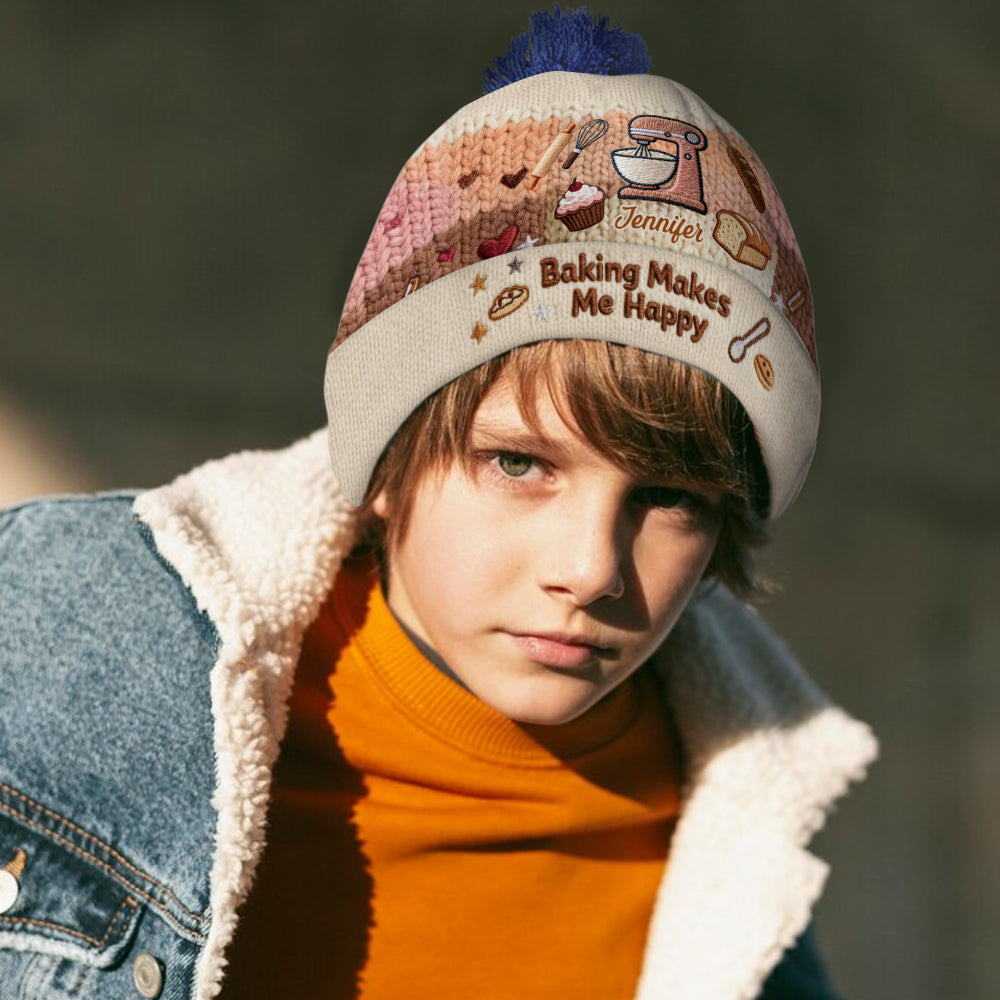 La pâtisserie me rend heureuse - Bonnet de pâtisserie personnalisé